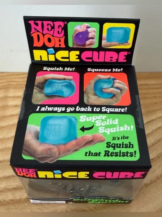 Blue Needoh Squish NICE CUBE - Original Medium 2.25” square - Sealed New in Box - Picture 5 of 7